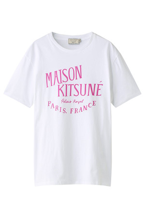  MAISON KITSUNE メゾン キツネ メンズ（MENS）PALAIS ROYAL Tシャツ ホワイトxフューシャ 