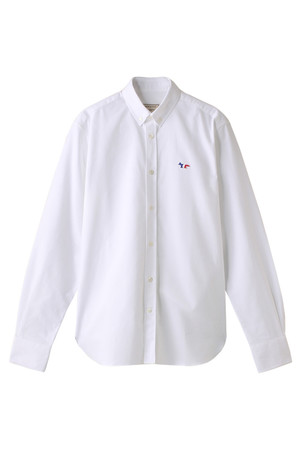  MAISON KITSUNE メゾン キツネ メンズ（MENS）TRICOLOR PATCH CLASSIC SHIRT BD ホワイト 