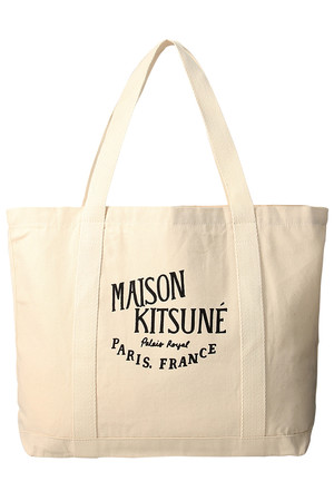  MAISON KITSUNE メゾン キツネ 【UNISEX】PALAIS ROYAL ショッピングバッグ エクリュ/ブラック 