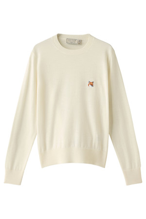  MAISON KITSUNE メゾン キツネ R-Neck ニットプルオーバー エクリュ 