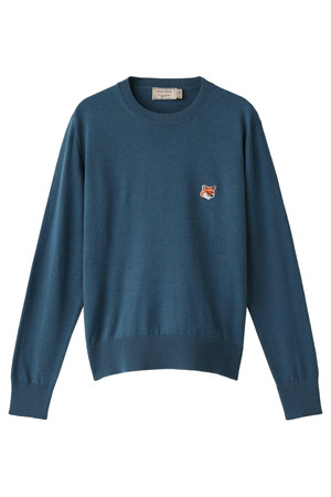  MAISON KITSUNE メゾン キツネ R-Neck ニットプルオーバー ブルーメランジ 