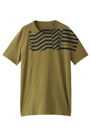  GOLDEN GOOSE DELUXE BRAND ゴールデン グース デラックス ブランド メンズ（MENS）FLAG Tシャツ カーキxネイビー 