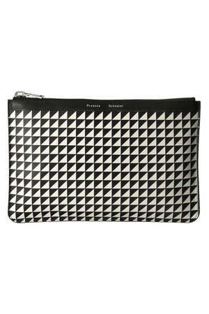  Proenza Schouler プロエンザスクーラー MEDIUM ZIP POUCH クラッチバッグ ホワイトxブラック 