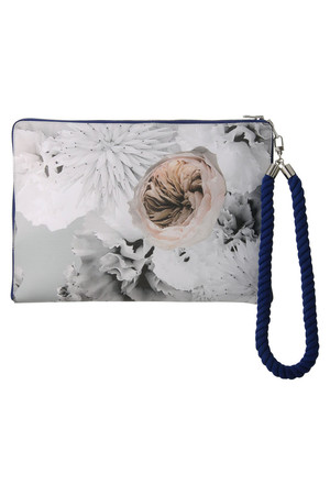  SALE 【50%OFF】 LE CIEL BLEU ルシェルブルー オリジナルフラワークラッチ ライトグレー 