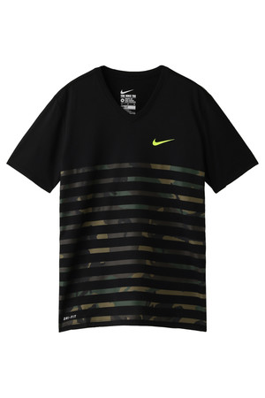  NIKE ナイキ メンズ（MENS）DRI-FIT レジェンド WLC ボーダー Vネック Tシャツ ブラック 