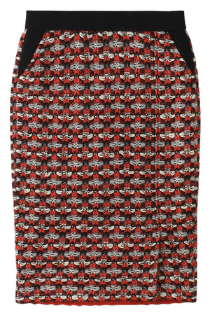  Coohem コーヘン GEOMETRIC TWEED SKIRT レッド 
