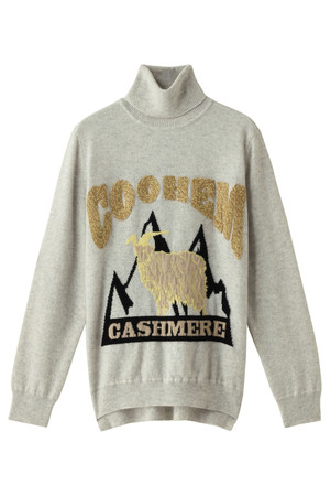  Coohem コーヘン CASHMERE EMBROIDERY KNIT POLLOVER グレー 
