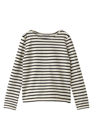  [PETIT BATEAU プチバトー] マリニエールプルオーバー ホワイトxネイビーボーダー 