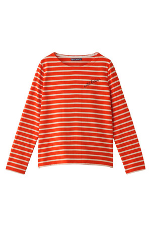  SALE 【50%OFF】 [PETIT BATEAU プチバトー] カラーマリニエールプルオーバー オレンジ 