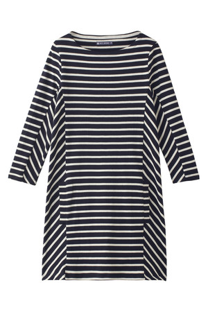  SALE 【50%OFF】 [PETIT BATEAU プチバトー] マリニエールパネル切替ワンピース ネイビー×オフホワイト 