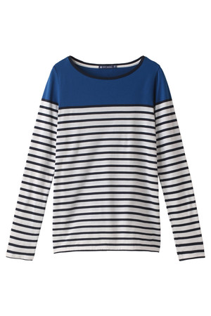  SALE 【50%OFF】 PETIT BATEAU プチバトー バイカラーマリニエール長袖カットソー ネイビー 