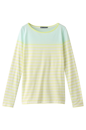  SALE 【50%OFF】 PETIT BATEAU プチバトー バイカラーマリニエール長袖カットソー イエロー 