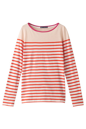  SALE 【50%OFF】 PETIT BATEAU プチバトー バイカラーマリニエール長袖カットソー レッド 