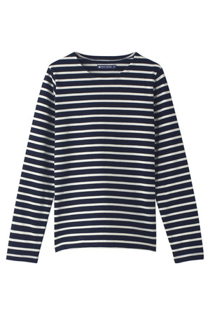  PETIT BATEAU プチバトー メンズ（MENS）マリニエール長袖プルオーバー(G) ネイビーxホワイト 