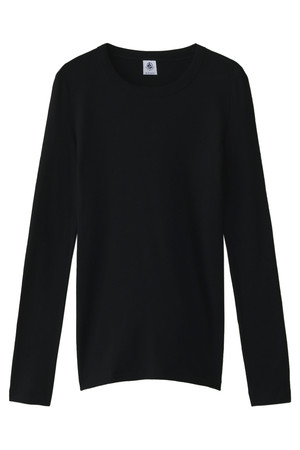  PETIT BATEAU プチバトー クルーネック長袖Tシャツ ブラック 