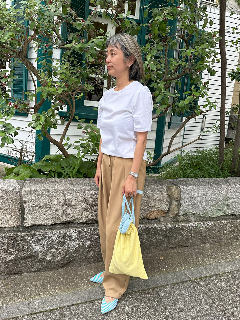 極美品 Offen オッフェン square-SHELL フラットパンプス square-OPPEN / BEIGE & BLACK | Offen