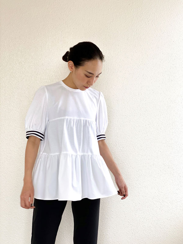 美品】ボーダーズアットバルコニー ＴＩＥＲＥＤ ＴＯＰ ダンスキンコラボ-