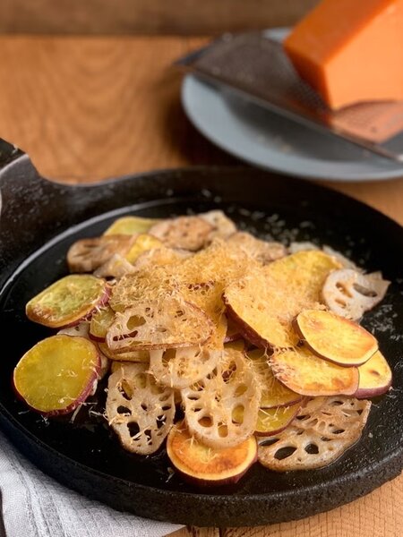 さつまいもとれんこんのソテー