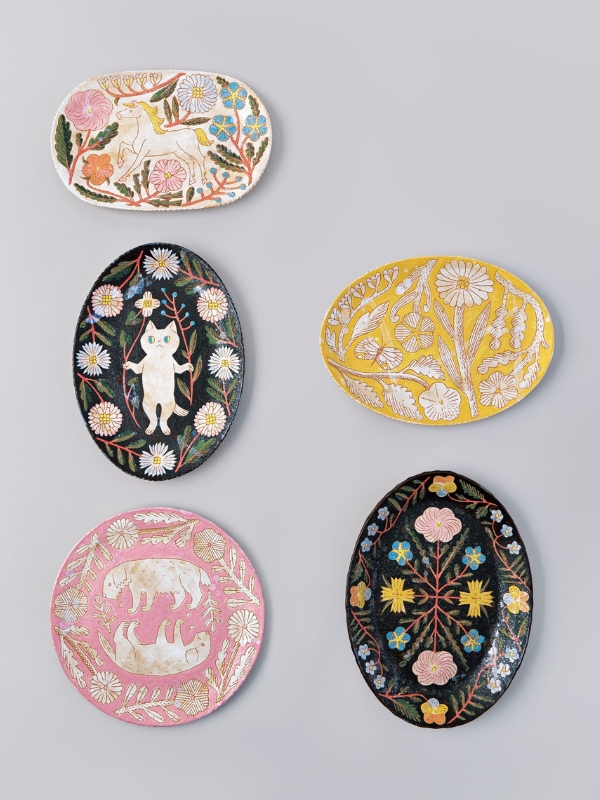 ELLE SHOP】【抽選販売】鹿児島睦の美しい絵皿と可憐なフィギュリン