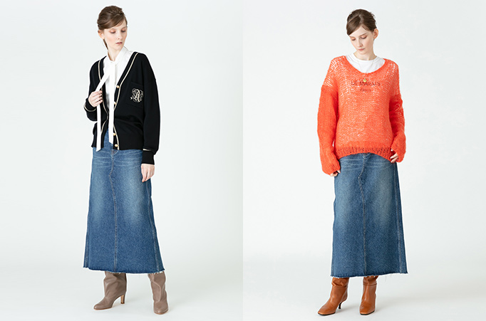 ELLE SHOP】デニムスカート着まわし “ONE ITEM FOUR LOOKS