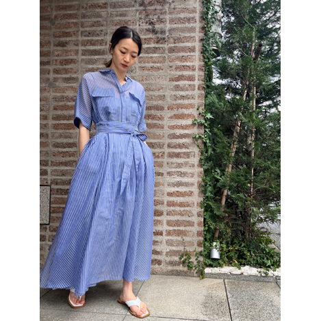 【専用】ebure リネンロングワンピース　BLUE