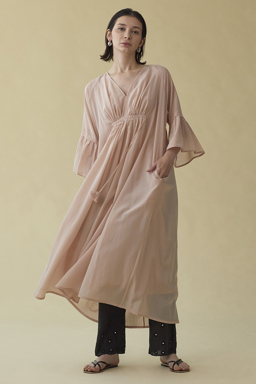 ハウスオブロータス ギャザードレスワンピース カディコットン ハウス