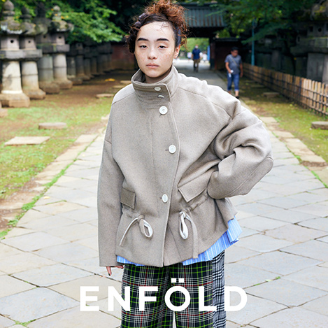 ENFOLD STAND SHORT COAT袖丈約47㎝