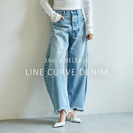 Whim Gazette ウィム ガゼット ラインカーブDENIM 34-