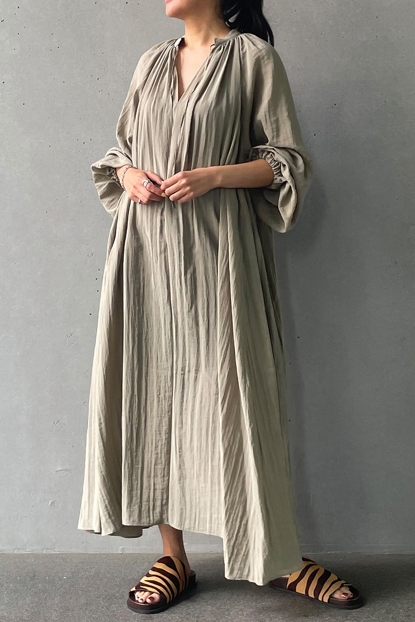 レーヨンナイロンギャザーワンピース　プルミエアロンディスモン　限定セール！ レーヨンナイロンギャザーワンピース プルミエアロンディスモン