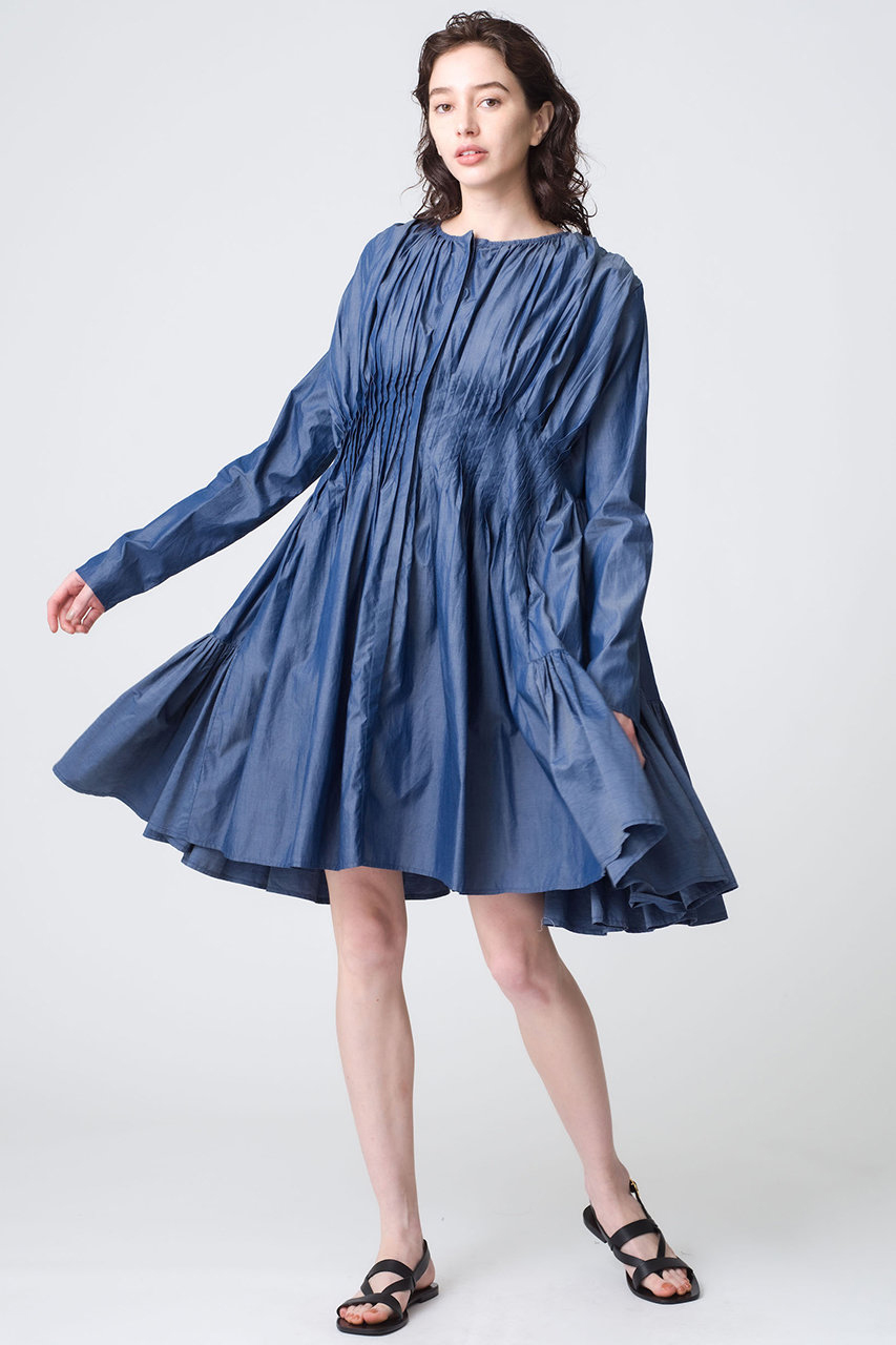 マーレット Merlette シャツティアードドレス MARTEL Merlette(マーレット)｜MARTEL ドレス/ホワイト の通販｜ELLESHOP