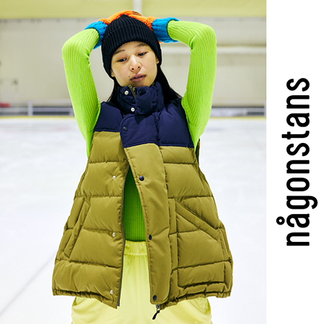 大人気 23aw ナゴンスタンス nagonstans バイカラーパフベスト nagonstans/ナゴンスタンス｜【recommend item】bi-color puff vest