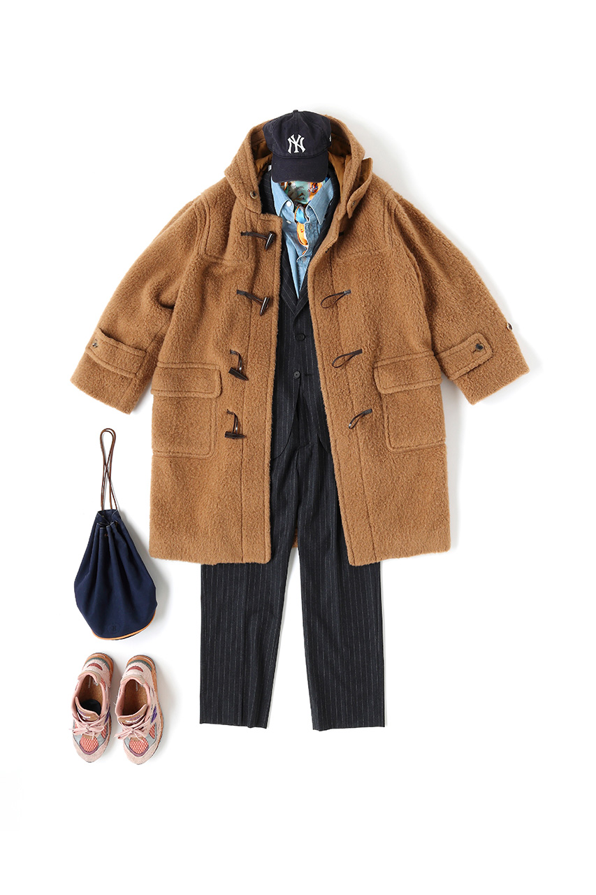 オールド 三越 リアルムートン Pcoat イングランド製 キャメル XL OLD ENGLAND/オールド イングランド｜【MEN】この冬はボアダッフルに