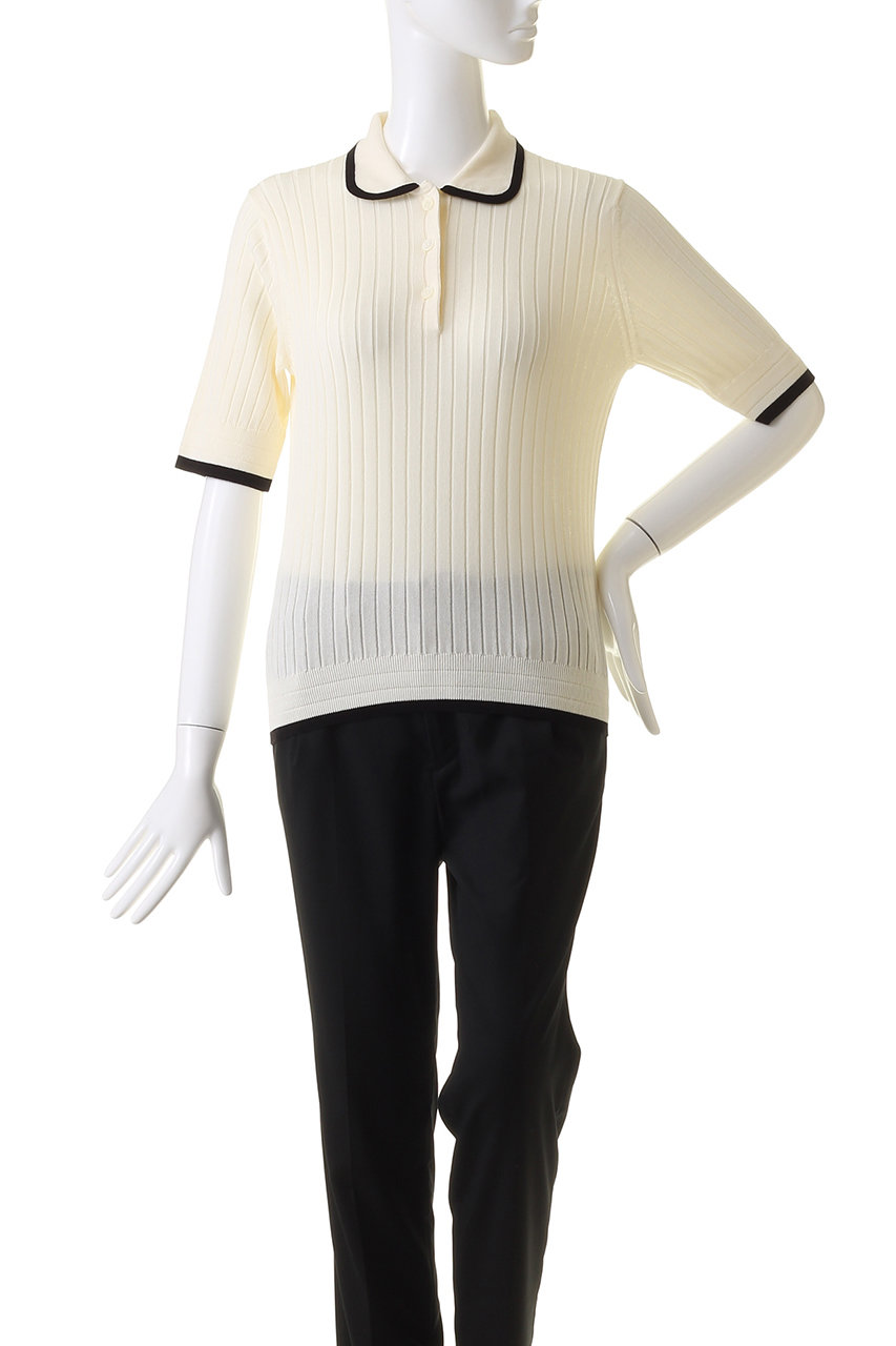 極美品　現行モデル　SLOANE スローン　ワイドリブ バイカラーポロシャツ　4 セール】【SLOANE/スローン】12Gワイドリブ バイカラー半袖