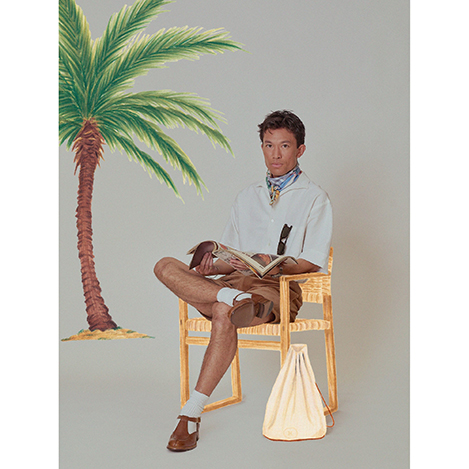 オールド イングランド OLD ENGLAND ◆ リネン混紡 インディゴボーダーワンピース/34/生成り/インディゴ　　J593