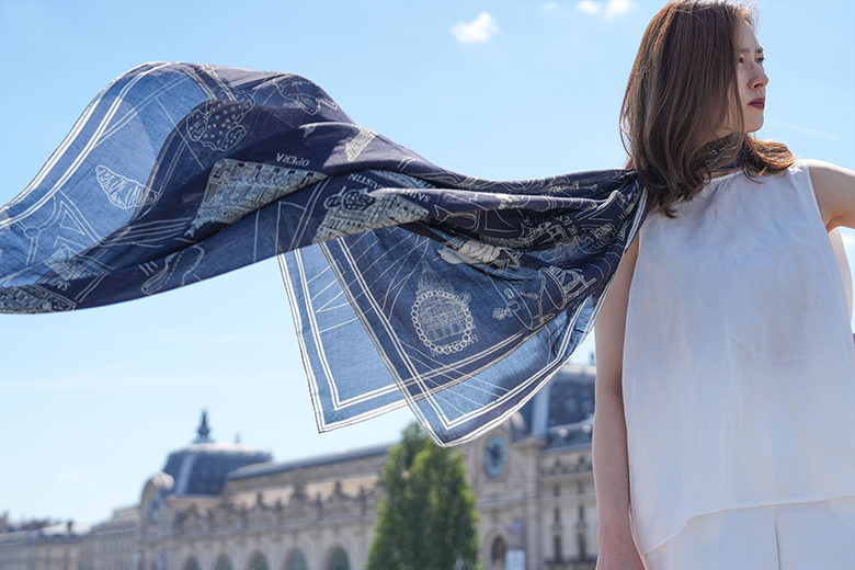 新品未使用　Ex-libris Paris x aLORS スカーフ Foulard Ex-libris Paris x aLORS -une collaboration d