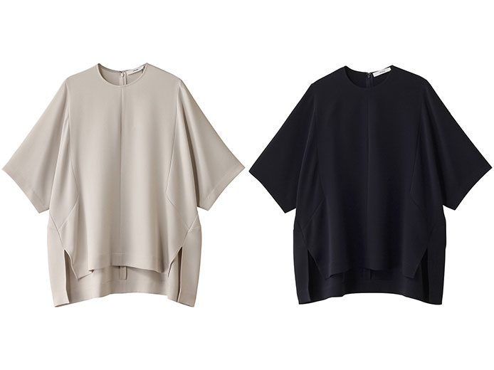 エブール　ebure トリアセダブルジョーゼット　オープンカラーブラウス ebure/エブール｜【PICK UP】「エブール」の“トリアセダブル