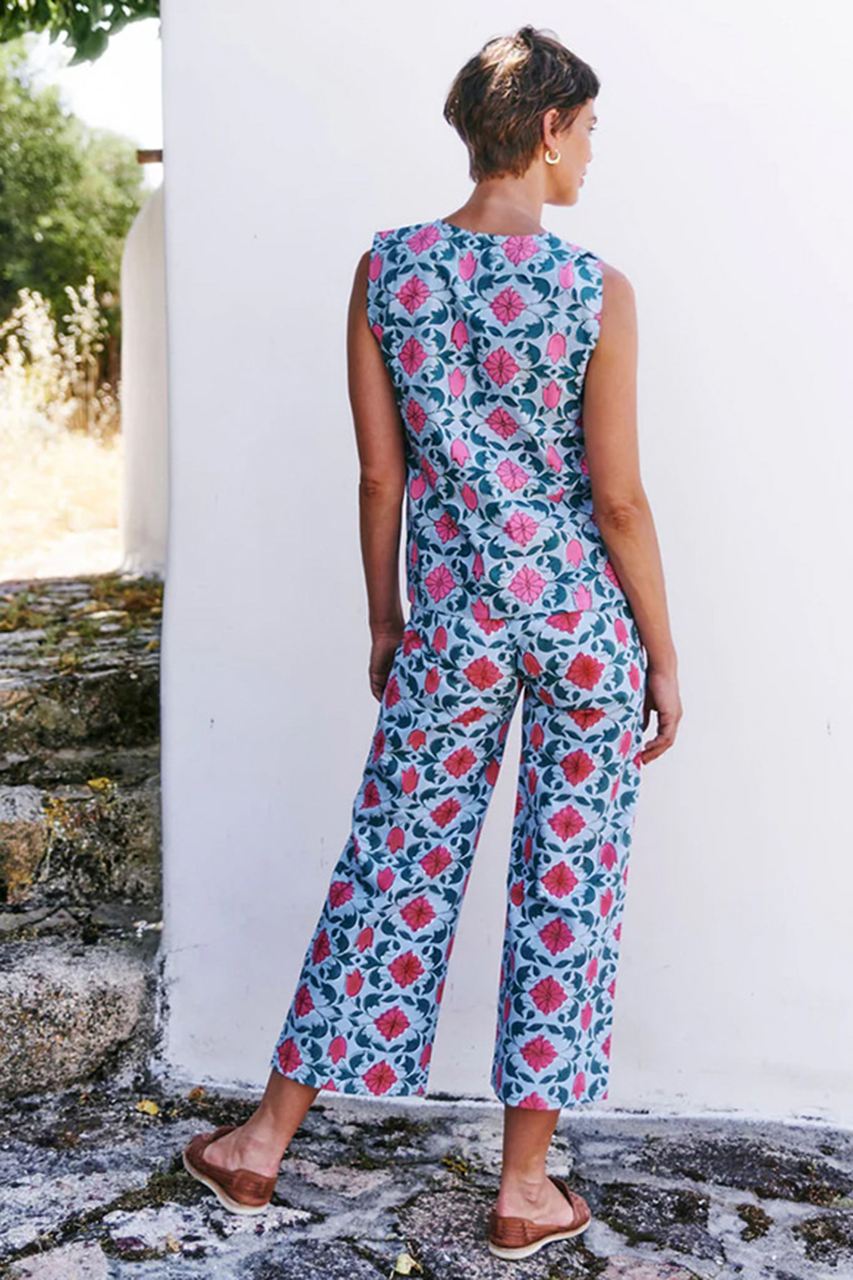 未使用　SZ ブロックプリント　IL DISCO PANT Double 未使用 SZ ブロックプリント IL DISCO PANT Double
