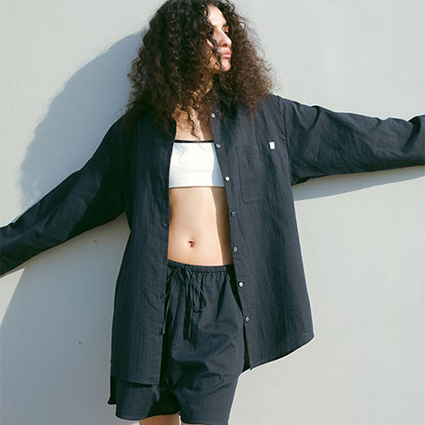 新品 ETRE TOKYO 25SS ダブルガーゼオーバーサイズシャツ ネイビー ETRE TOKYO/エトレトウキョウ｜7/18(金)発売 数量限定でダブルガーゼ