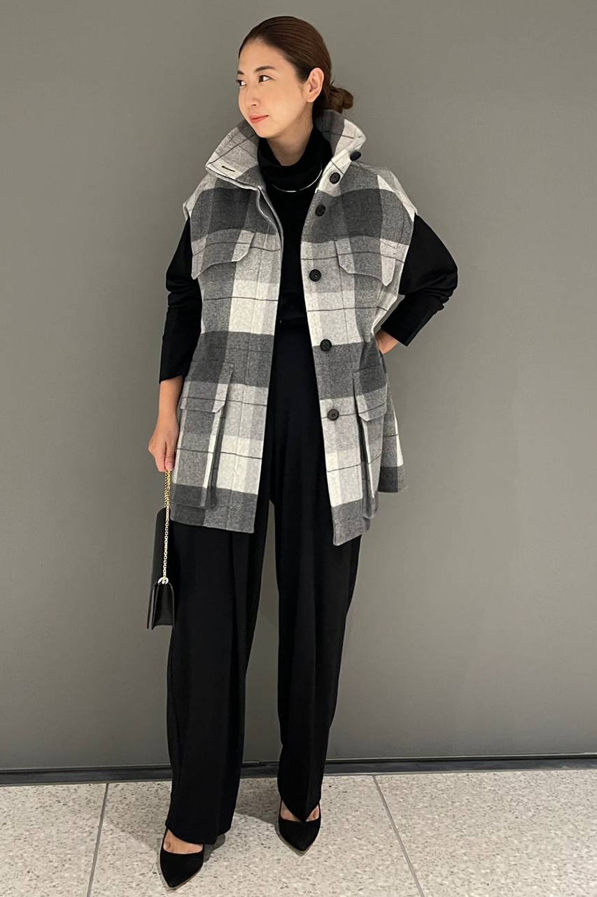 Chaos ウールボアベスト　ブラック★シルクリブタートル Chaos(カオス)/【新色登場】18Gシルクリブタートルネックニット