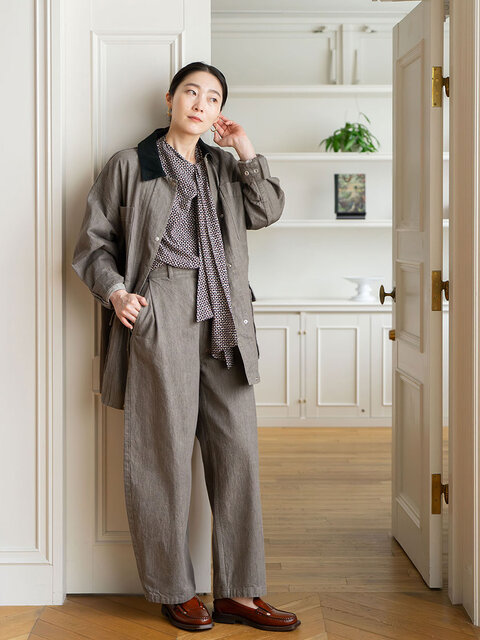 The Stylist Japan ハイカラデニム　チェスターコート　ストライプ The Stylist Japan ハイカラデニム チェスターコート ストライプ