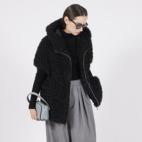 ELLE ストライプ小物入れ　大 別売り 調整付き Shoulder Strap Snakexネイビー ショルダー