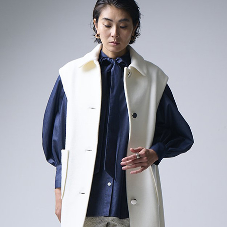 アドーア　ノーカラー　コート　ジャケット　トレンチコート　スプリングコート アドーア ノーカラー コート ジャケット トレンチコート スプリング