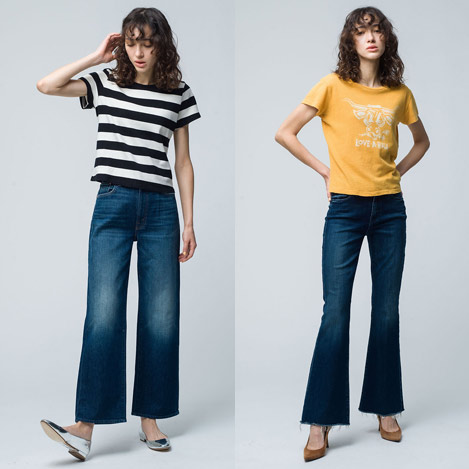 マザー デニムパンツ ジーンズ セミフレア カットオフ ストレッチ 24 黒 デニム/ジーンズ ジャパン 店舗