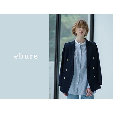 ebure(エブール)｜ライトドライウール 6釦ダブルジャケット/ネイビー 