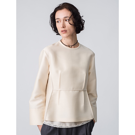 新品　 エブールebure ライトウールシャツブルゾン　アイボリー ebure｜エブールのジャケット（ジャケット）通販｜ELLE SHOP (エル