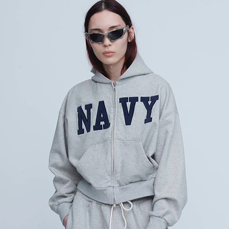 美品 INSCRIE BE&Y別注24aw ジップアップ ショートフーディー ジップパーカー 韓国ショート丈フーディー[品番：AGCW0005388