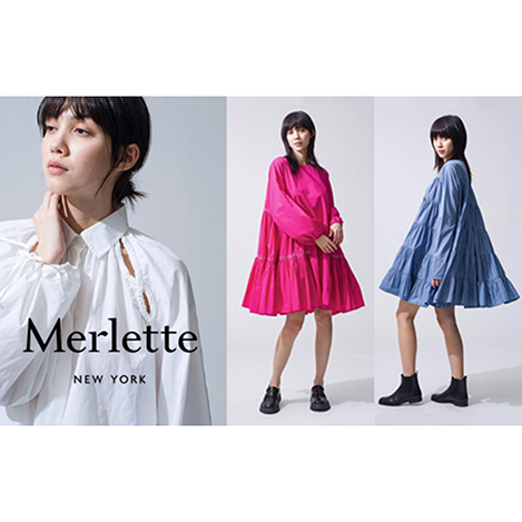 Merlette マーレット BYWARD ギャザースリーブ ティアードドレス