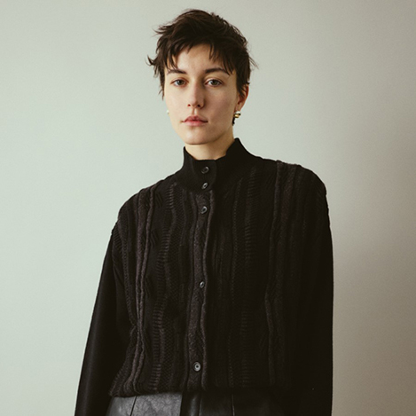 RIM.ARK(リムアーク)｜Mannish v-neck tops/トップス/アイボリー