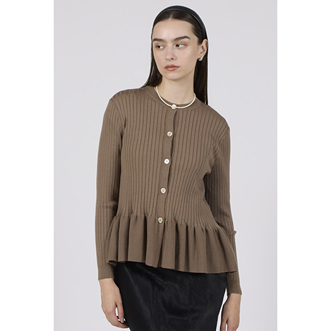 SLOANE スローン　シルク100% 薄手　カーディガン　ベージュ SLOANE(スローン)｜18Gワイドリブ シルク クルーネック