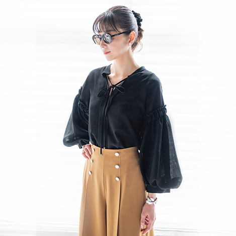 DAISY LIN(デイジーリン)｜Pants “Shape Velour”/ベルベットブラック の通販｜ELLESHOP・(エル・ショップ)